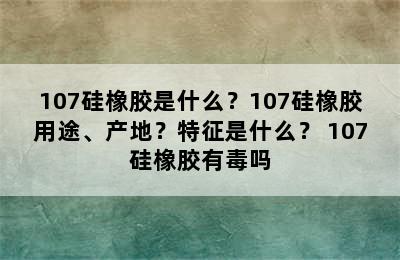 107硅橡胶是什么？107硅橡胶用途、产地？特征是什么？ 107硅橡胶有毒吗